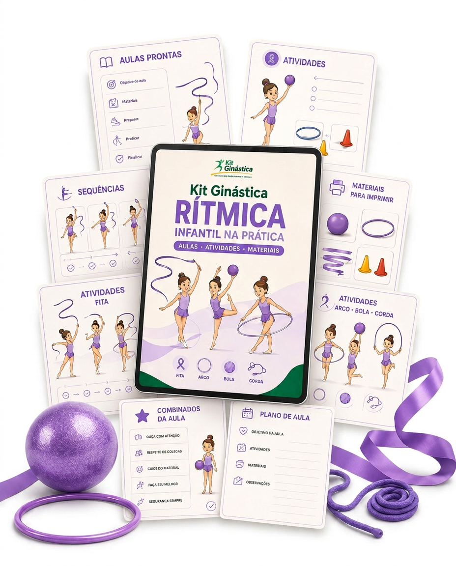 Materiais prontos do Kit Ginástica Rítmica Infantil na Prática